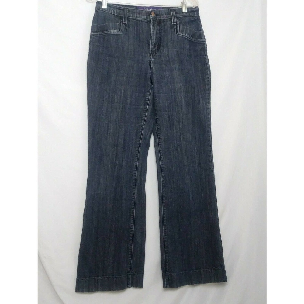 NYDJ Womens High Rise straight jeans dark wash
